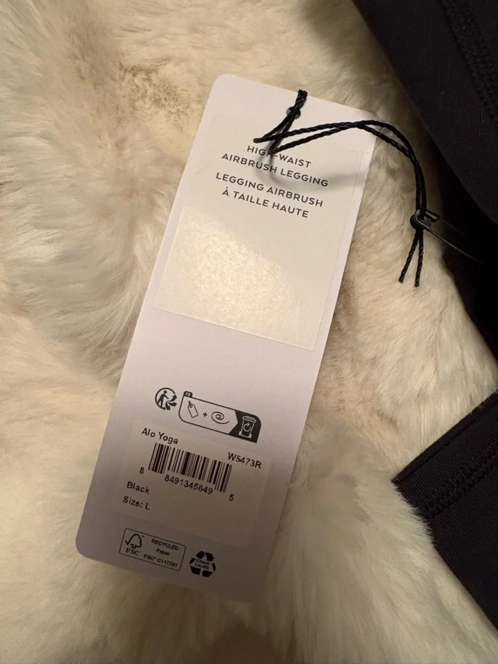 Alo Black High-Waist Air-brushed Leggings size Large NEW with tag
